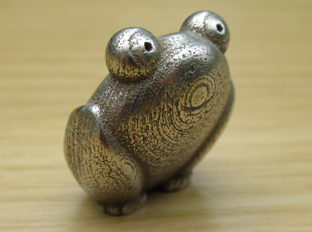Pocket frog (v1) in Polished Bronzed-Silver Steel