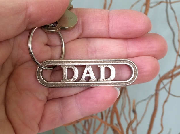 Dad Keychain - For the Hard-to-Shop-for Dad in Polished Bronzed-Silver Steel