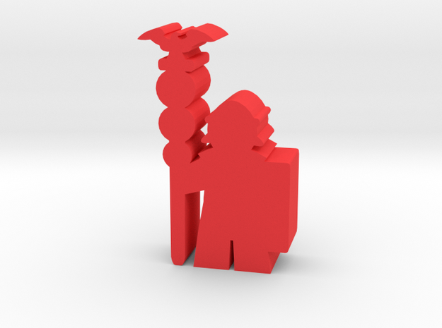 Game Piece, Roman Soldier with Banner in Red Processed Versatile Plastic