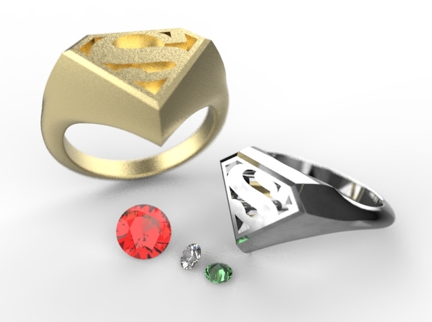 Superman Ring in Polished Brass: 5.5 / 50.25