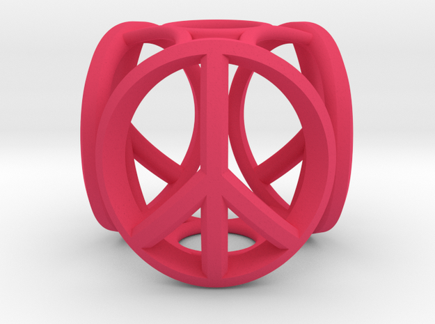 peace bead in Pink Processed Versatile Plastic