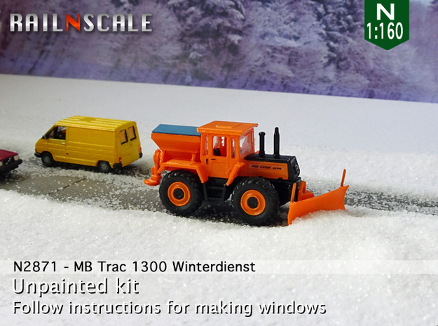 MB Trac 1300 Winterdienst (N 1:160) in Tan Fine Detail Plastic