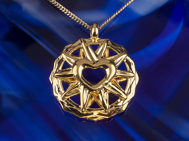 Bethlehem Heart Star Pendant Jewelry in 14K Yellow Gold