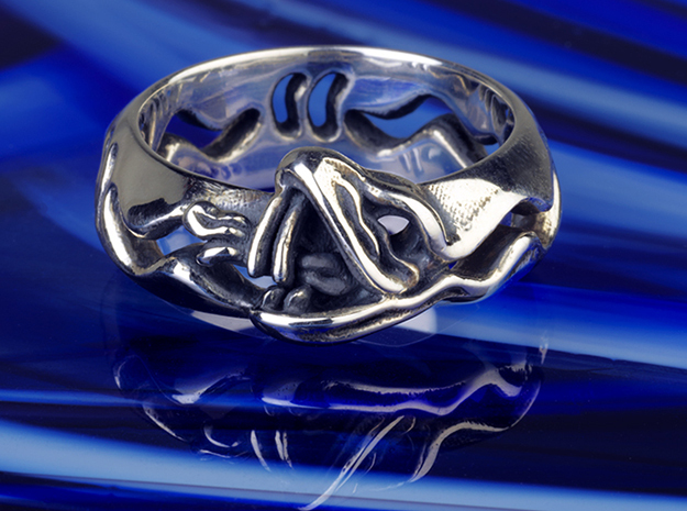 Snake pirate ouroboro ring, in Antique Silver: 7 / 54