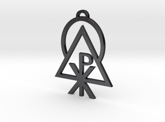 Sigil of the Logos, Pectoral Pendant (variant) in Polished and Bronzed Black Steel