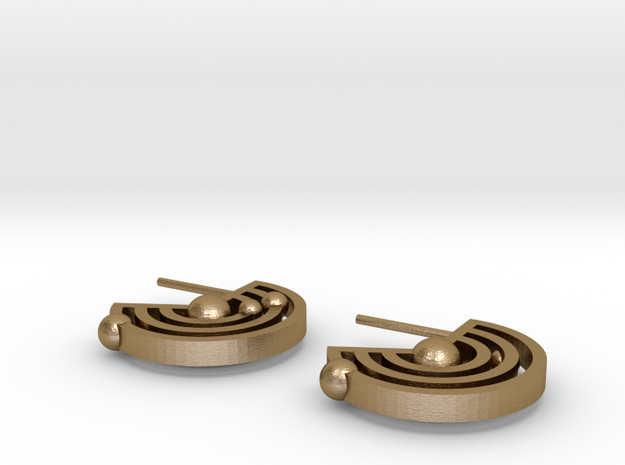 Orbital Ear-rings in Polished Gold Steel