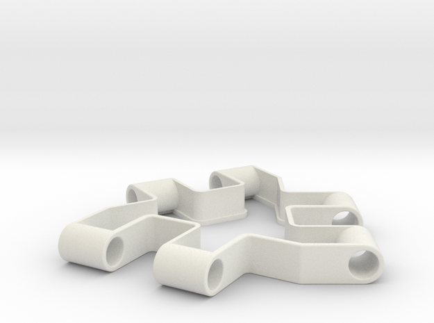 Material test part, Modular building block in White Natural Versatile Plastic