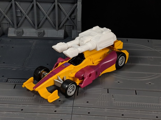TF Combiner Wars Dragstrip Car Cannon in White Natural Versatile Plastic