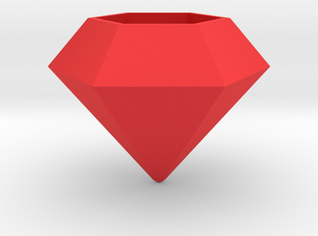 Diamond Planter in Red Processed Versatile Plastic