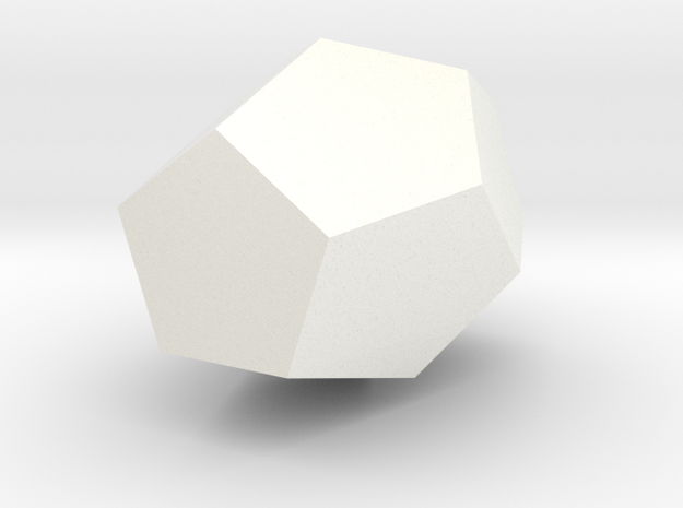 Enlongated Dodecahedron Vase in White Processed Versatile Plastic