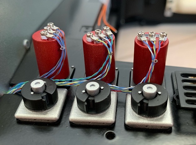 1:8 BTTF DeLorean Red Capacitors in Clear Ultra Fine Detail Plastic
