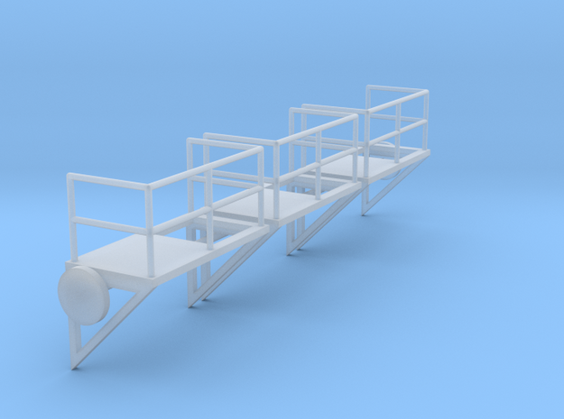 1:100 Ladder Platform Right 3pc in Tan Fine Detail Plastic