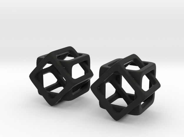8 Sided Cube in Black Natural Versatile Plastic