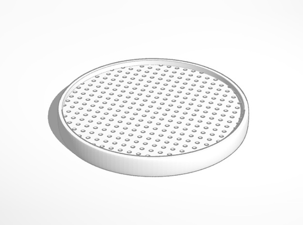 mini display base regular 5mm grid round in White Natural Versatile Plastic