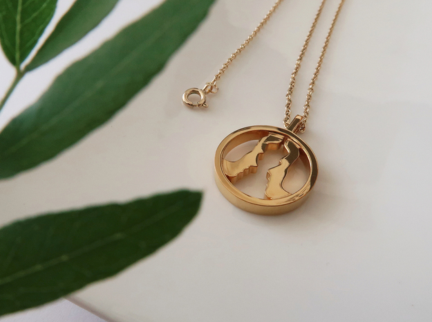 You and Me Necklace  in 14k Gold Plated Brass: Small