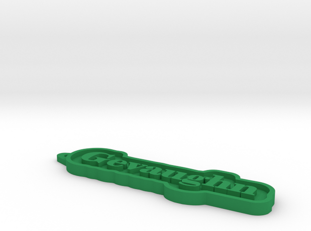 Gevaughn Name Tag in Green Processed Versatile Plastic