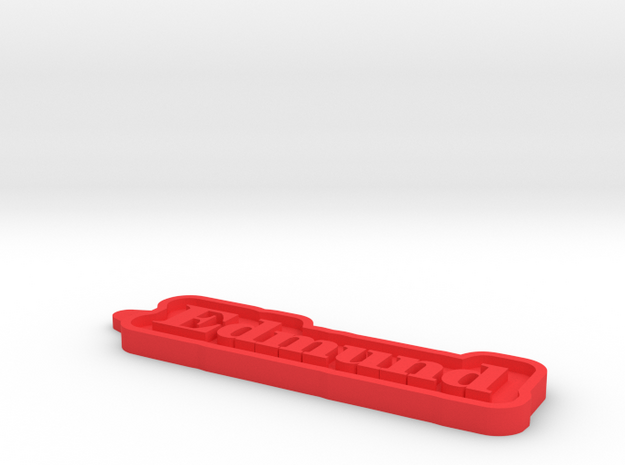 Edmund Name Tag in Red Processed Versatile Plastic