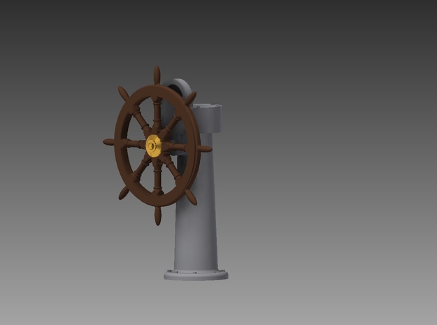 Ships wheel and post 1/48 in Tan Fine Detail Plastic