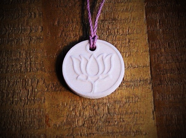 Lotus Aromatherapy Pendant in Natural Sandstone