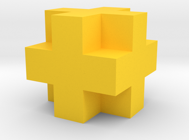 CrosCube in Yellow Processed Versatile Plastic