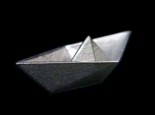 Paper Boat steel in Polished Nickel Steel