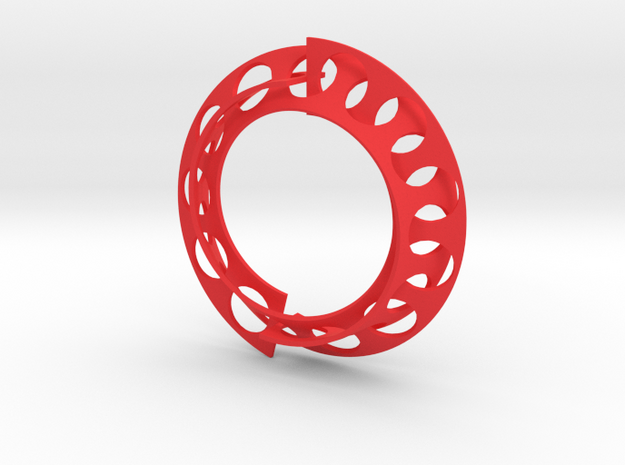 Mobius pendant in Red Processed Versatile Plastic: Medium