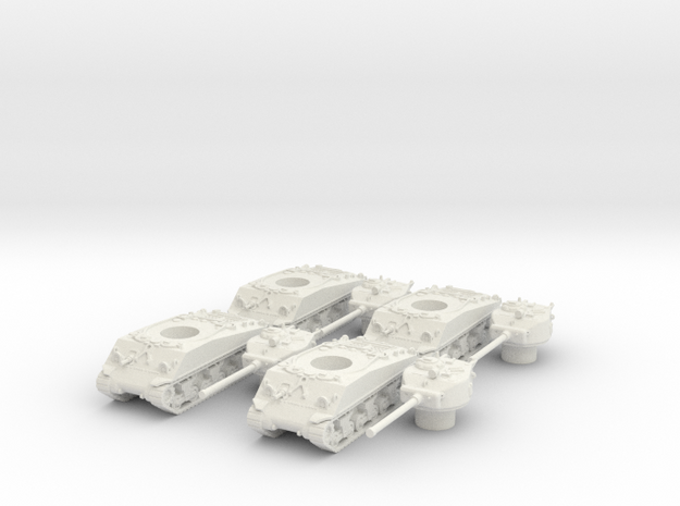 M4A3 76 Sharman division (4 pieces) scale 1/100 in White Natural Versatile Plastic
