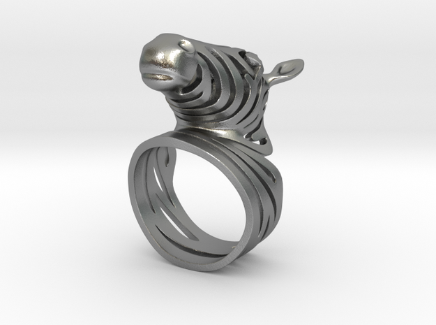 zebra ring in Natural Silver