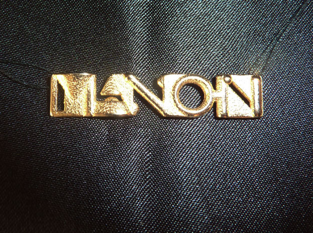 Manon Pendant - Name Necklace in Polished Bronzed Silver Steel