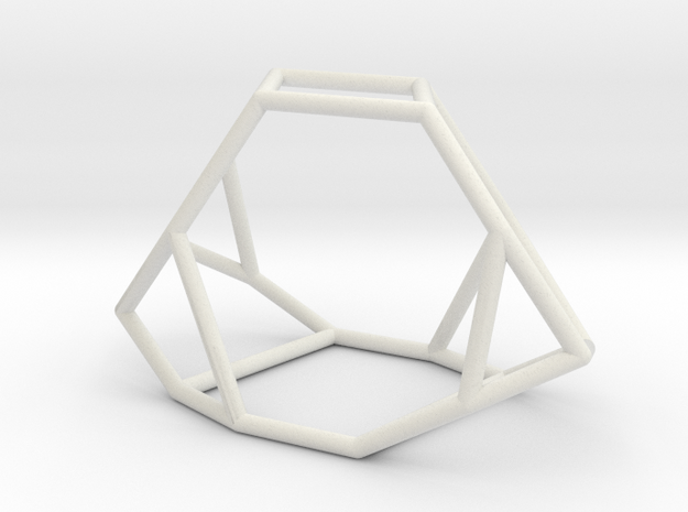 "Irregular" polyhedron no. 2 in White Natural Versatile Plastic: Large