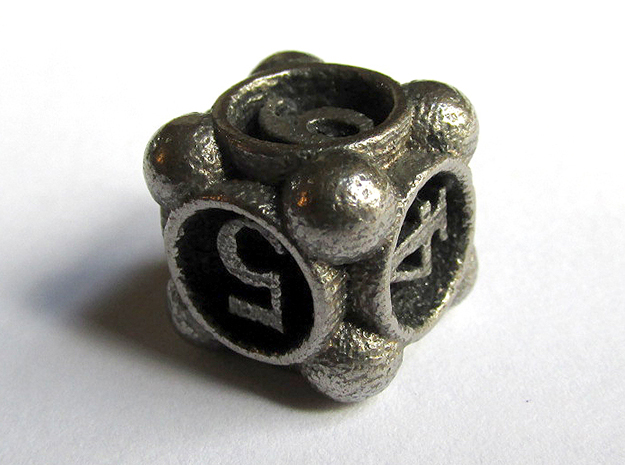 Spore d6 in Polished Bronzed Silver Steel