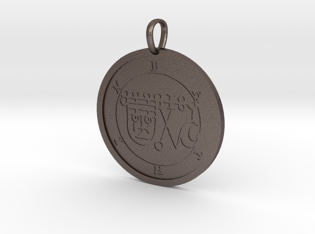 Bathin Medallion in Polished Bronzed-Silver Steel