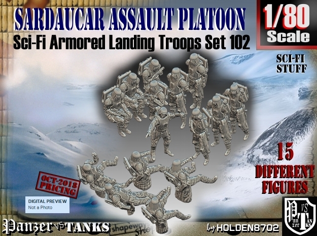 1/80 Sci-Fi Sardaucar Platoon Set 102 in Tan Fine Detail Plastic
