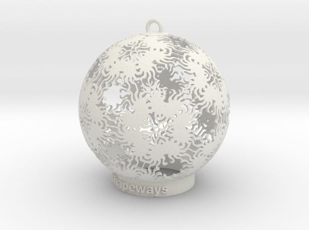 Sun Kaleidoscope Ornament in White Natural Versatile Plastic