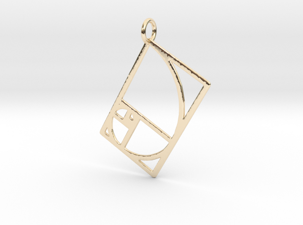 Golden Rectangle Spiral 41mm x 53mm in 14k Gold Plated Brass