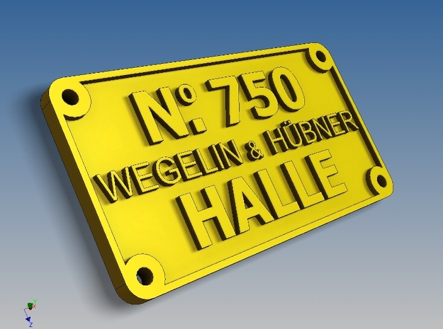 WEGELIN & HÜBNER Typenschild 4-Loch Ausführung in Polished Brass