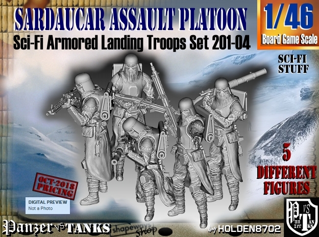 1/46 Sci-Fi Sardaucar Platoon Set 201-04 in Smooth Fine Detail Plastic