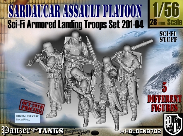 1/56 Sci-Fi Sardaucar Platoon Set 201-04 in Smoothest Fine Detail Plastic