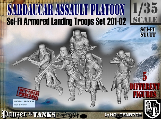 1/35 Sci-Fi Sardaucar Platoon Set 201-02 in Tan Fine Detail Plastic