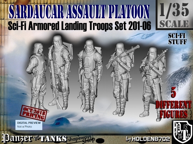 1/35 Sci-Fi Sardaucar Platoon Set 201-06 in Tan Fine Detail Plastic