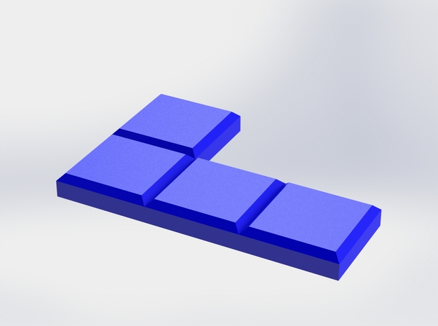 Blue Reverse L-Shaped Coaster in Blue Processed Versatile Plastic