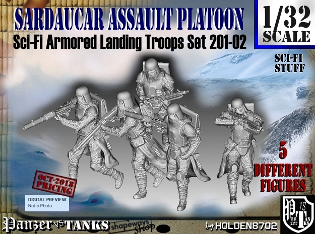 1/32 Sci-Fi Sardaucar Platoon Set 201-02 in Tan Fine Detail Plastic