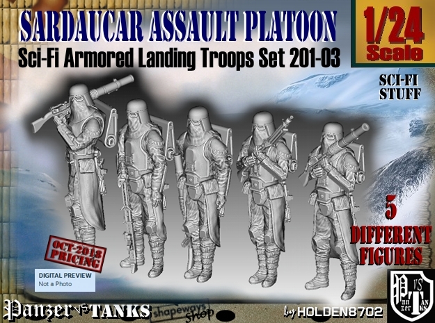 1/24 Sci-Fi Sardaucar Platoon Set 201-03 in White Natural Versatile Plastic