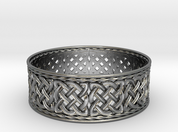 Interwoven Celtic Quad Knot Ring in Polished Silver: 8.25 / 57.125