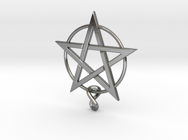 pentagram.Lapis.6.6.6.final in Polished Silver