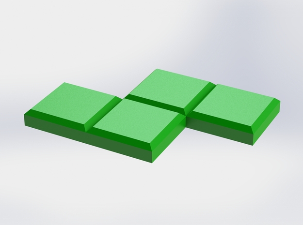 Green Zigzag Coaster in Green Processed Versatile Plastic