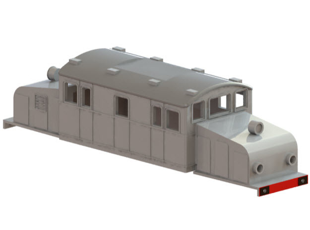 Swedish SJ electric locomotive type Oc- H0-scale in White Processed Versatile Plastic