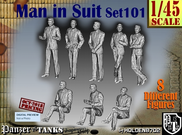 1/45 Man in Suit Set101 in Tan Fine Detail Plastic