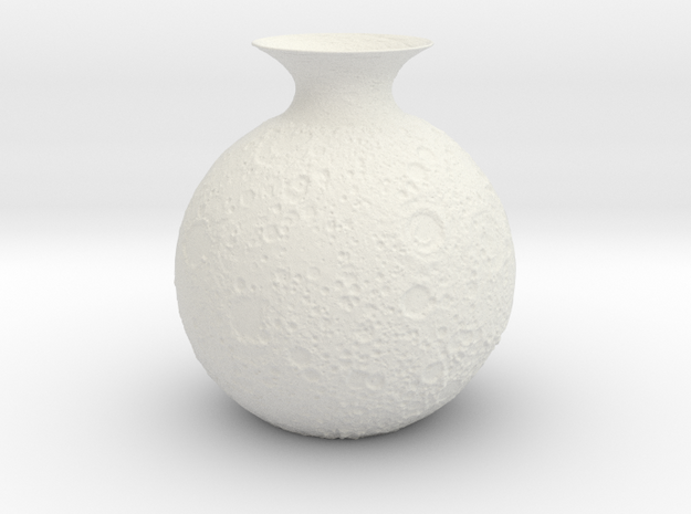 Moon Vase in White Natural Versatile Plastic