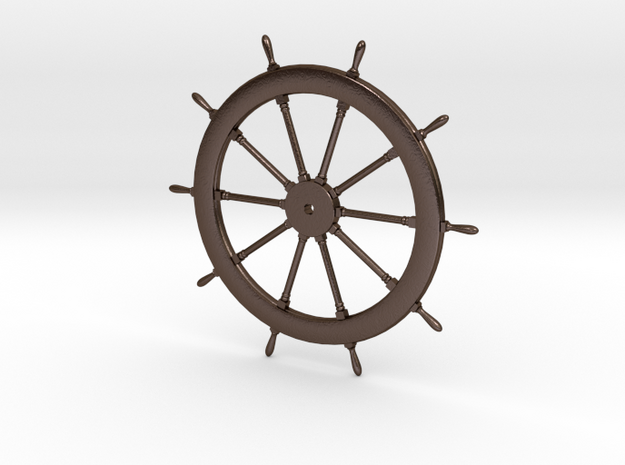 Schooner Zodiac Small Metal Steering Wheel in Polished Bronze Steel